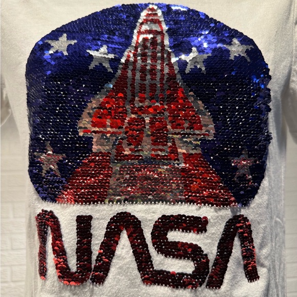 White Sequin NASA Logo Tee - Picture 3 of 4